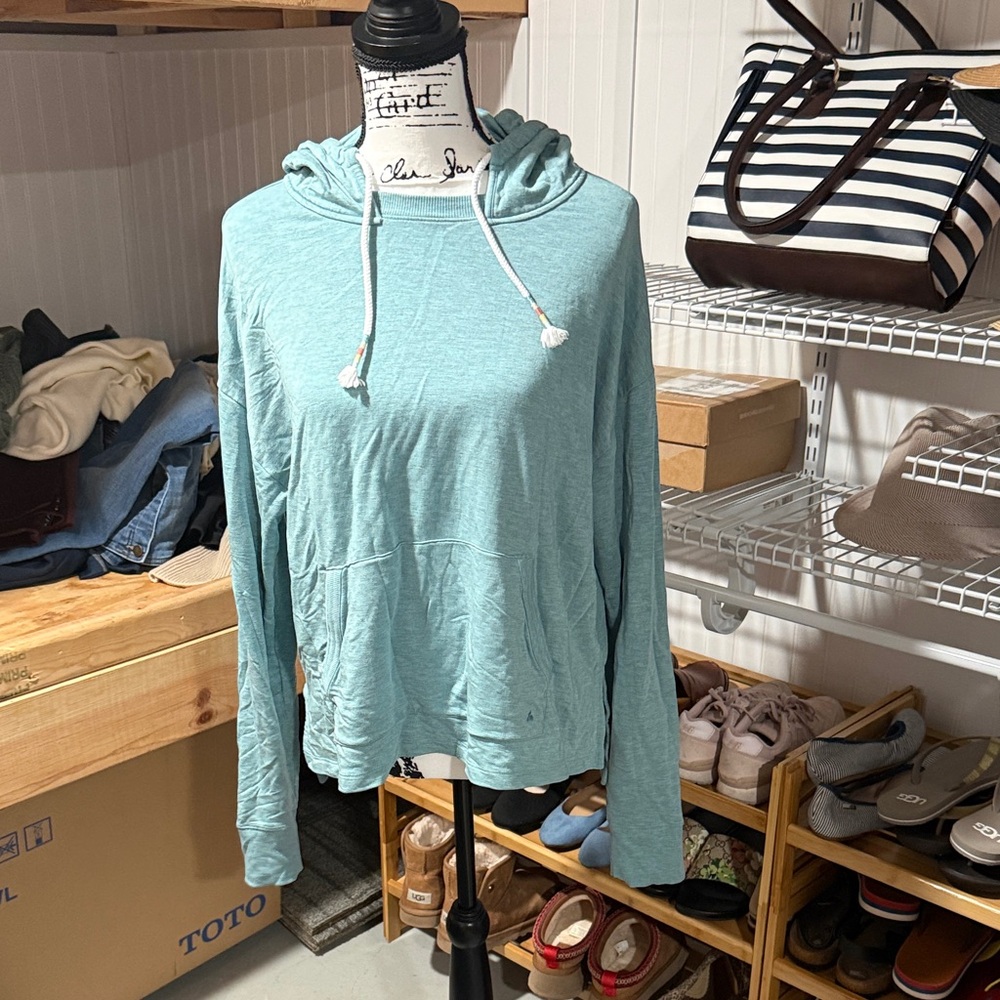 Travis Mathew Light Teal Hooded Pullover Sweatshirt